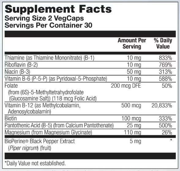 Stress B Magnesium Glycinate - 60 vcaps