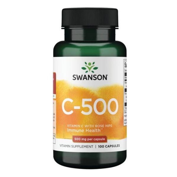 Swanson Vitamin C з шипшиною – Імунітет, антиоксиданти та щоденний захист 500 мг- 100 caps