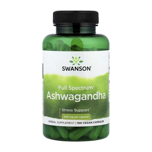 Swanson Ashwagandha – Натуральна антистресова формула з коренем ашваганди 450 мг - 100caps