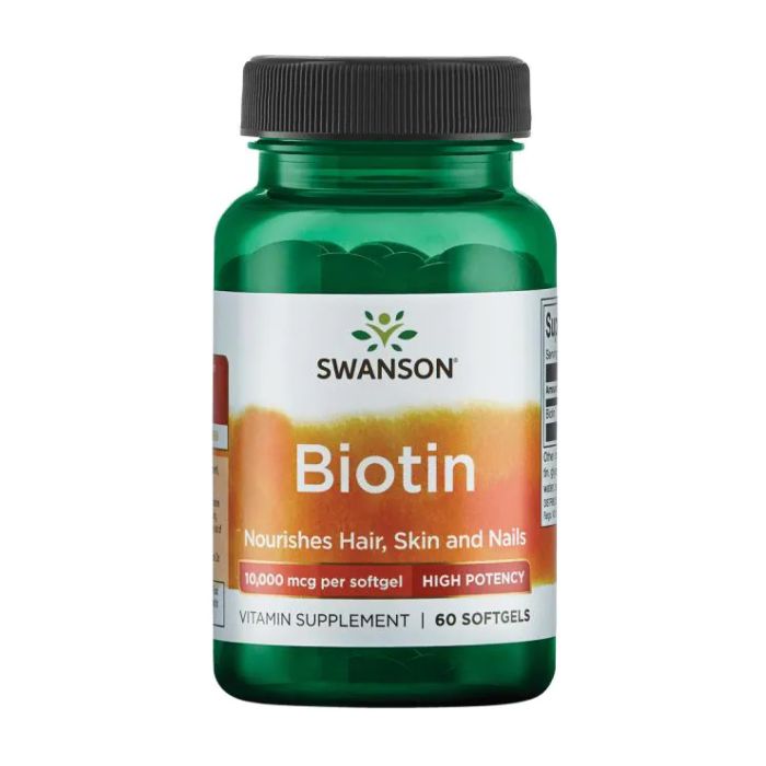 Swanson, Біотин High Potency 10,000 mcg — 60 капсул