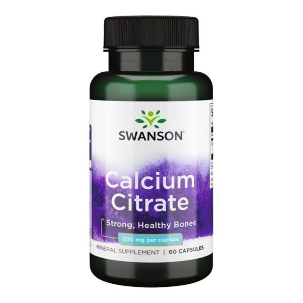 Swanson Calcium Citrate 200 мг – Чистий кальцій для кісток, серця та м’язів - 60 Caps Swanson Calcium Citrate 200 мг – Чистий кальцій для кісток, серця та м’язів - 60 Caps