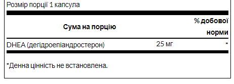 Swanson DHEA 25 мг – Природна підтримка гормонального балансу і життєвої сили - 30 caps