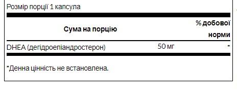 Swanson DHEA – Гормональна підтримка для енергії, лібідо та здорового старіння 50мг - 120caps