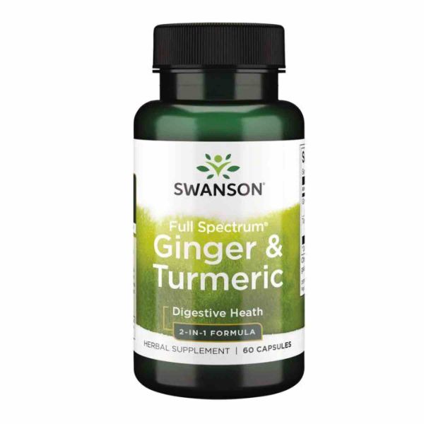 Swanson Ginger & Turmeric – Імбир і куркума для підтримки шлунка, імунітету та антиоксидантного захисту - 60caps Swanson Ginger & Turmeric – Імбир і куркума для підтримки шлунка, імунітету та антиоксидантного захисту - 60caps