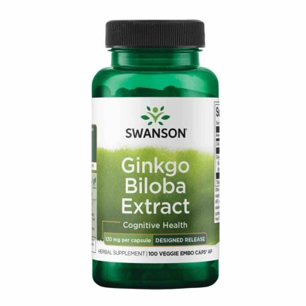 Swanson Ginkgo Biloba 120 мг Designed-Release – для пам’яті та концентрації - 100 veg caps