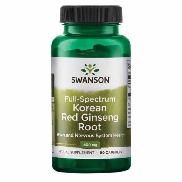Swanson Red Korean Ginseng – Енергія, стресостійкість і кровообіг 400 мг- 90 Caps