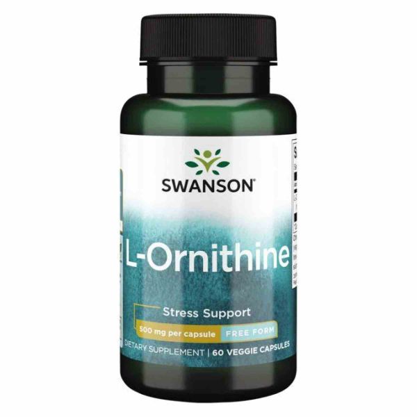 Swanson L-Ornithine – Орнітин для виведення токсинів, стресостійкості та метаболічного балансу 500mg - 60veg caps