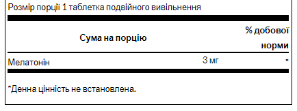 Swanson Мелатонін 3 мг – поетапне вивільнення для спокійного сну всю ніч - 60 tabs