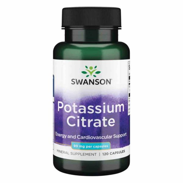 Swanson Potassium Citrate 99 мг – Цитрат калію для серця, м’язів і нервової системи - 120caps