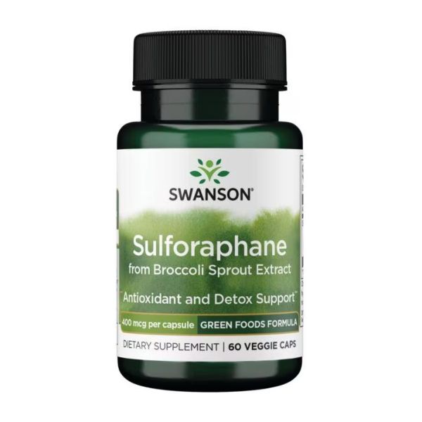 Смесь экстрактов Swanson Sulforaphane from Broccoli Sprout Extract 400 mcg - 60veg caps