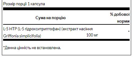 Swanson, 5-HTP, посиленої дії, 100 mg - 60 caps