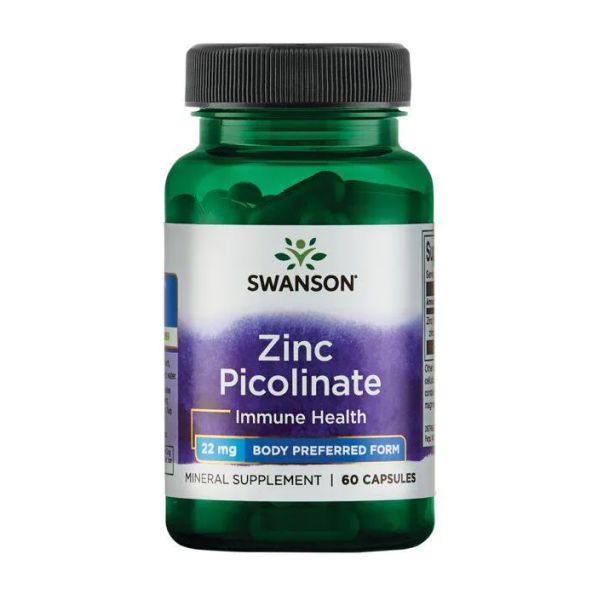 Swanson Zinc Picolinate 22 мг – Цинк для імунітету, зору та простати - 60 caps Swanson Zinc Picolinate 22 мг – Цинк для імунітету, зору та простати - 60 caps