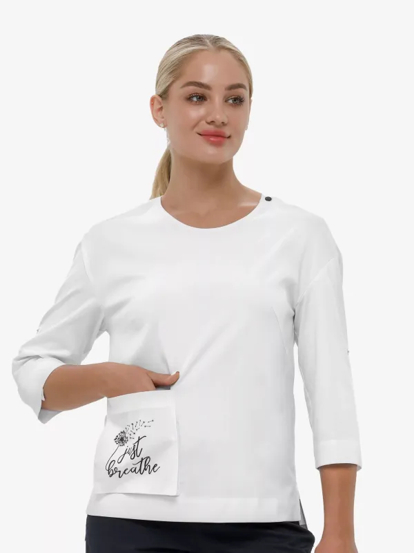 Відео Віола Жіноча Медична Куртка колір білий 