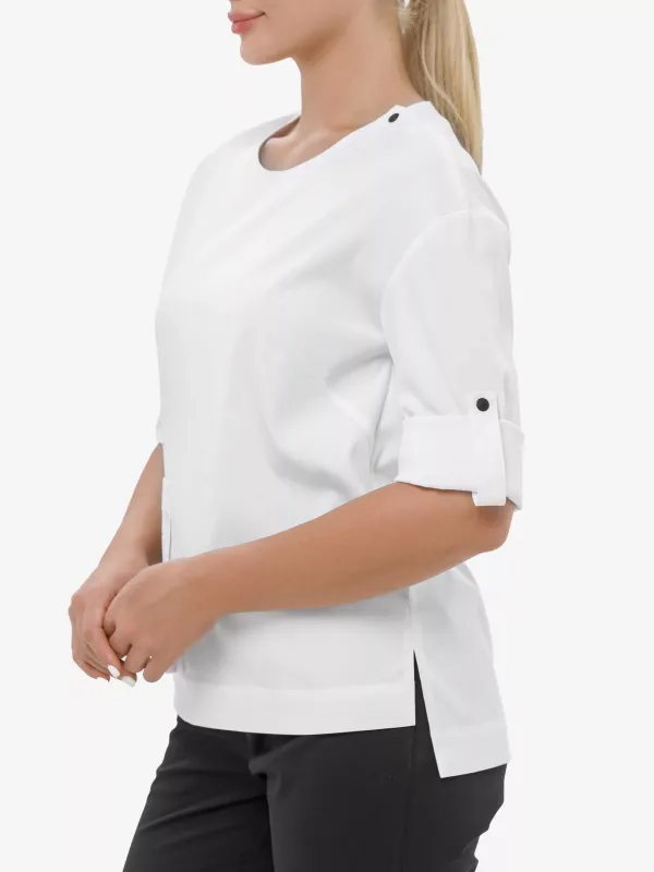 Відео Віола Жіноча Медична Куртка колір білий 