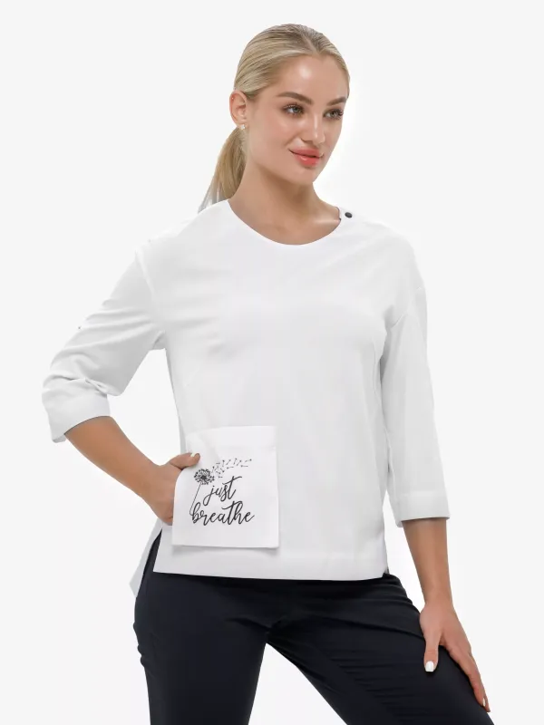 Відео Віола Жіноча Медична Куртка колір білий 