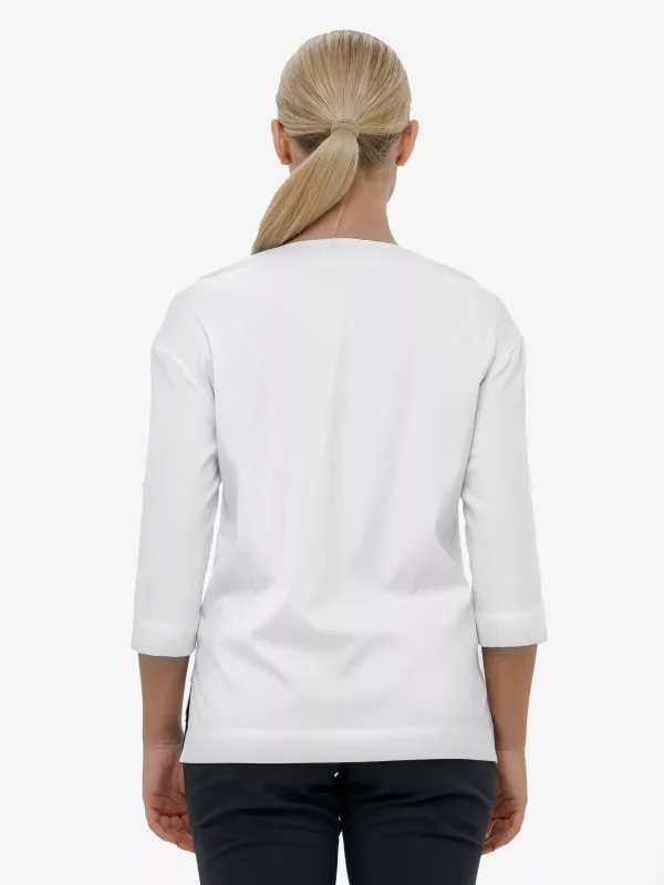 Відео Віола Жіноча Медична Куртка колір білий 