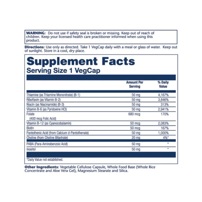 Vitamin B‑Complex 50 mg – 100 капсул для енергії, нервової системи та здоров’я шкіри
