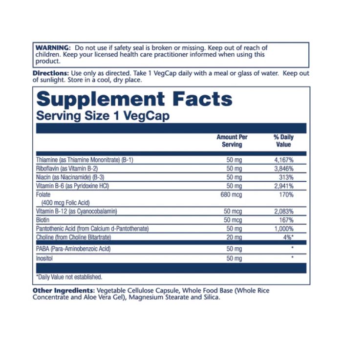 Vitamin B-Complex 50 mg – 50 капсул для підтримки енергії, нервової системи та обміну речовин