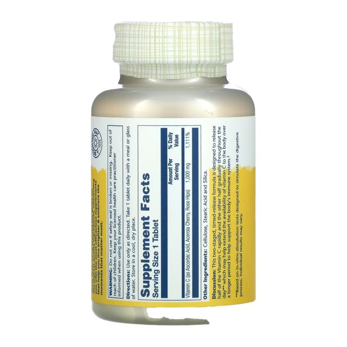 Vitamin C with Rose Hips & Acerola 1000 mg – 100 таблеток для імунітету та антиоксидантного захисту