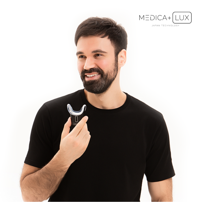 Набір ультразвукової зубної щітки Medica+ PROBRUSH 9.0 black + Відбілювальна капа для зубів Medica+ WhitePearl 10X Black