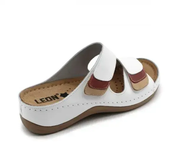 Жіночі шльопанці Leon Білий 904-white ортопедія