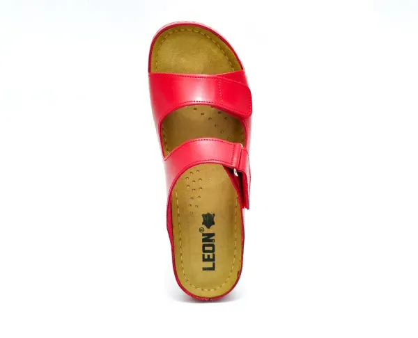 Жіночі шльопанці Leon Червоний 905-red ортопедія