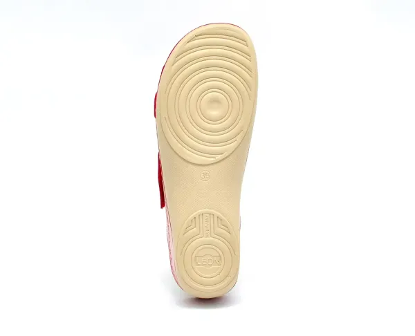 Жіночі шльопанці Leon Червоний 905-red ортопедія