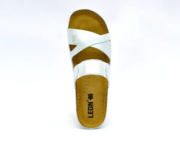 Жіночі шльопанці Leon Срібний 909-silver ортопедія