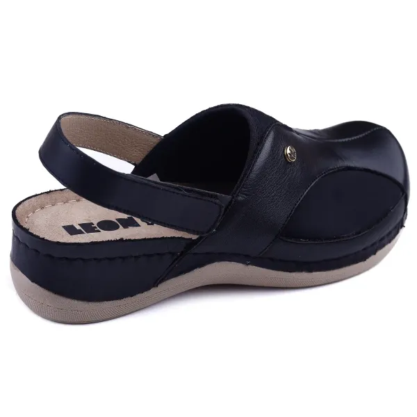 Женское Сабо Leon Черный 913-black ортопедия