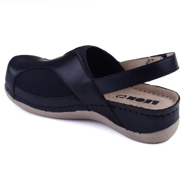 Женское Сабо Leon Черный 913-black ортопедия