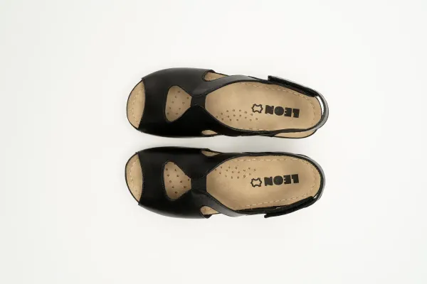 Женские сандалии Leon Черный 924-black ортопедия