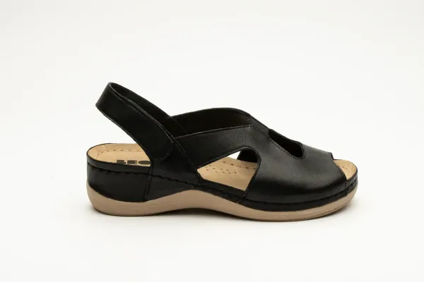Женские сандалии Leon Черный 924-black ортопедия