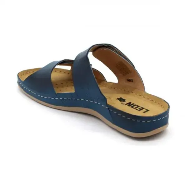 Жіночі шльопанці Leon Синій 952-blue ортопедія