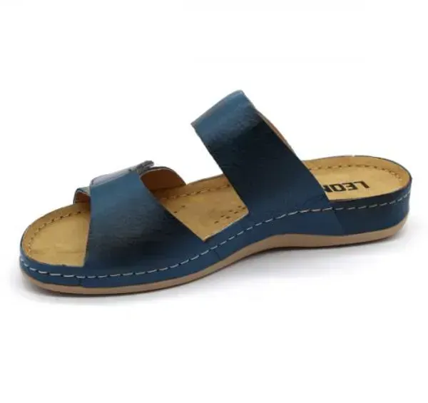 Жіночі шльопанці Leon Синій 952-blue ортопедія