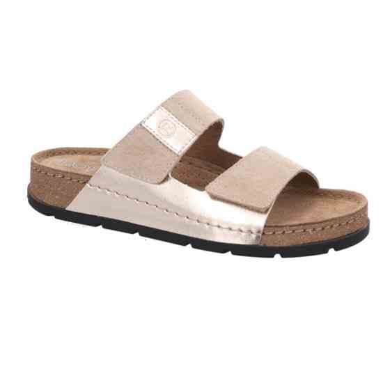 Жіночі шльопанці Soave, бежево-золотий, 5413 14, ROHDE (Німеччина) Жіночі шльопанці Soave, бежево-золотий, 5413 14, ROHDE (Німеччина)