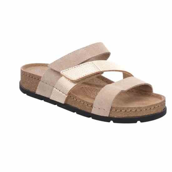 Жіночі шльопанці Soave, бежево-золотий, 5416 14, ROHDE (НІМЕЧЧИНА)