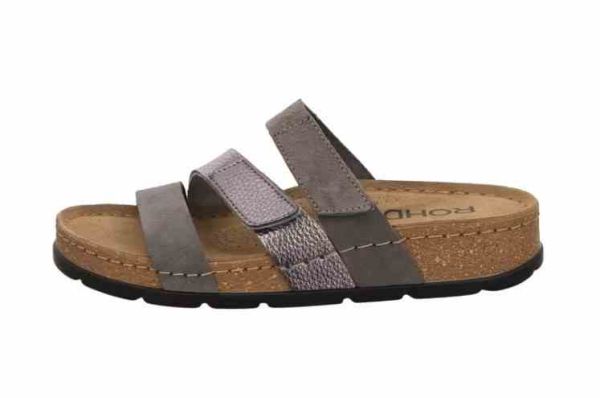 Шлепанцы женские Soave, серый/перламутр, 5416 82, ROHDE (ГЕРМАНИЯ)