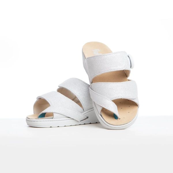 Женские терапевтические шлепанцы, серебряный (4021), Hallufix (Германия)