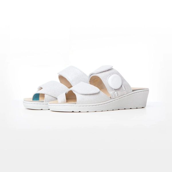 Жіночі терапевтичні шльопанці, срібний (4021), Hallufix (Німеччина)