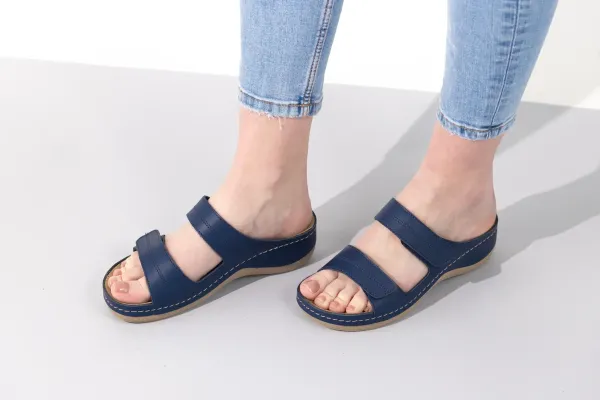 Жіночі шльопанці Leon Синій 907-blue ортопедія