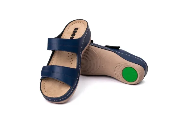 Жіночі шльопанці Leon Синій 907-blue ортопедія