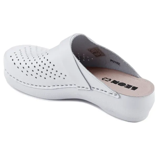 Жіноче Сабо Leon Білий PU102-white ортопедія