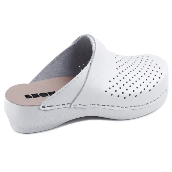 Жіноче Сабо Leon Білий PU102-white ортопедія