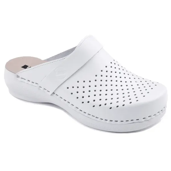 Жіноче Сабо Leon Білий PU102-white ортопедія