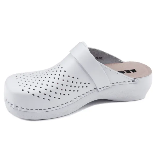 Жіноче Сабо Leon Білий PU102-white ортопедія