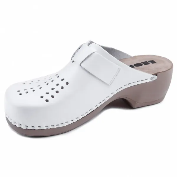 Жіноче Сабо Leon Білий PU161-white ортопедія